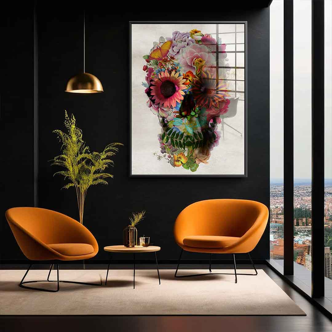 Flower Skull 2 - Acrylglas