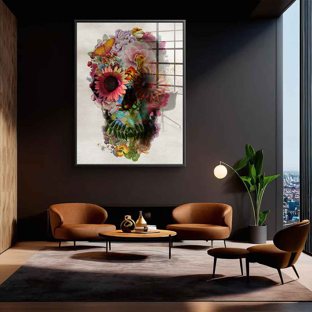 Flower Skull 2 - Acrylglas