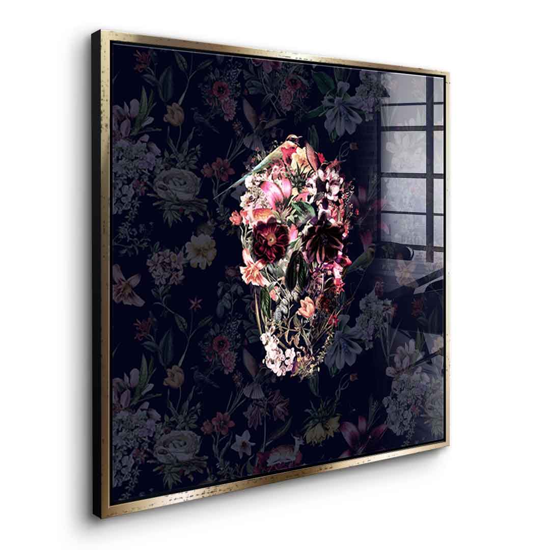 Flowers Skull - Acrylglas
