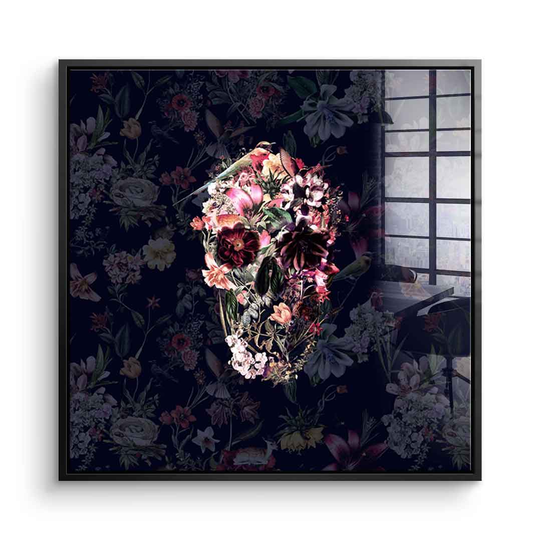 Flowers Skull - Acrylglas