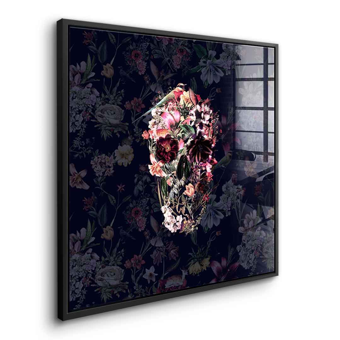 Flowers Skull - Acrylglas