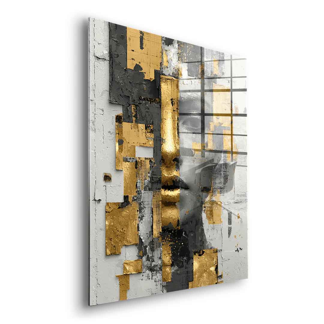 Gold White Half Face - Acrylglas