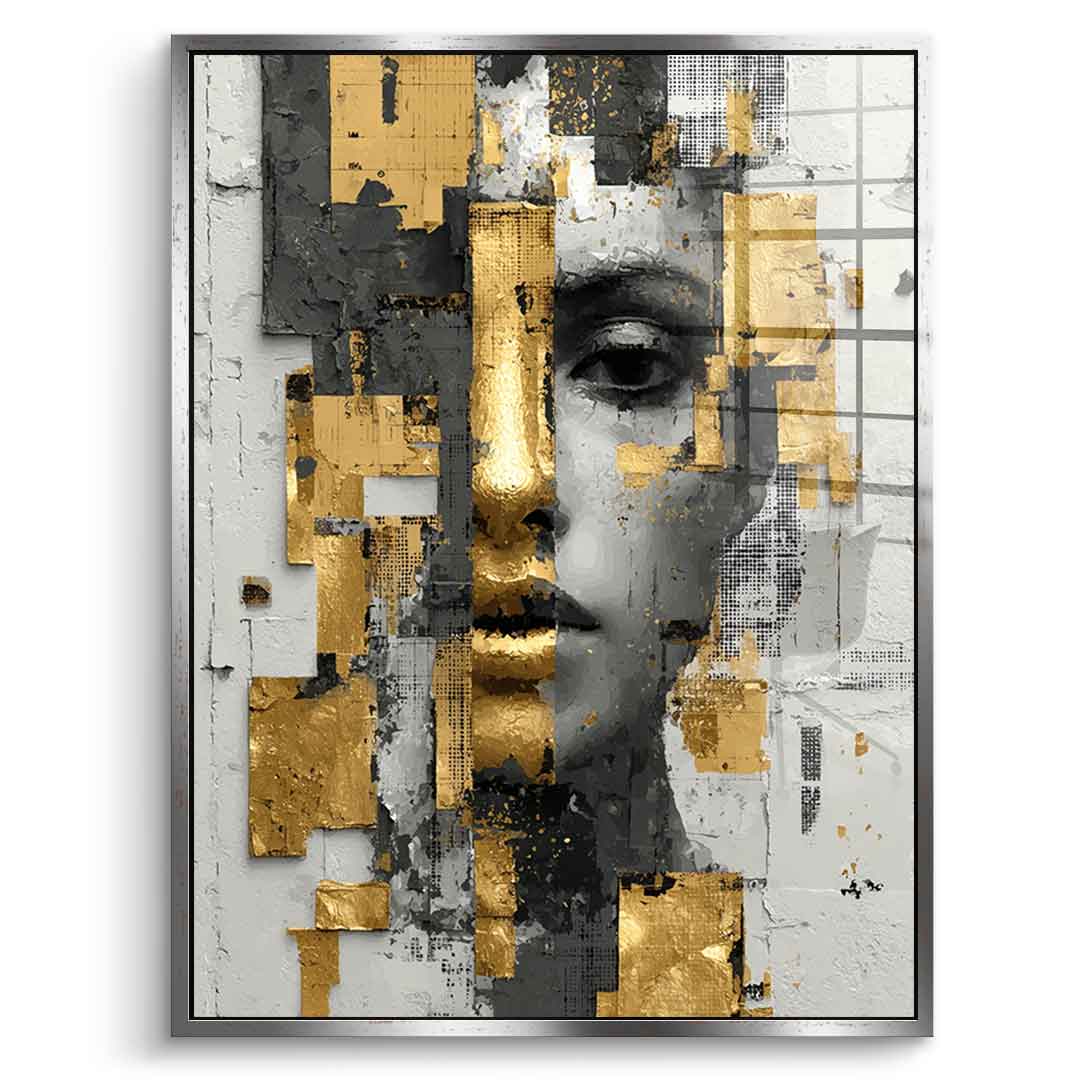 Gold White Half Face - Acrylglas