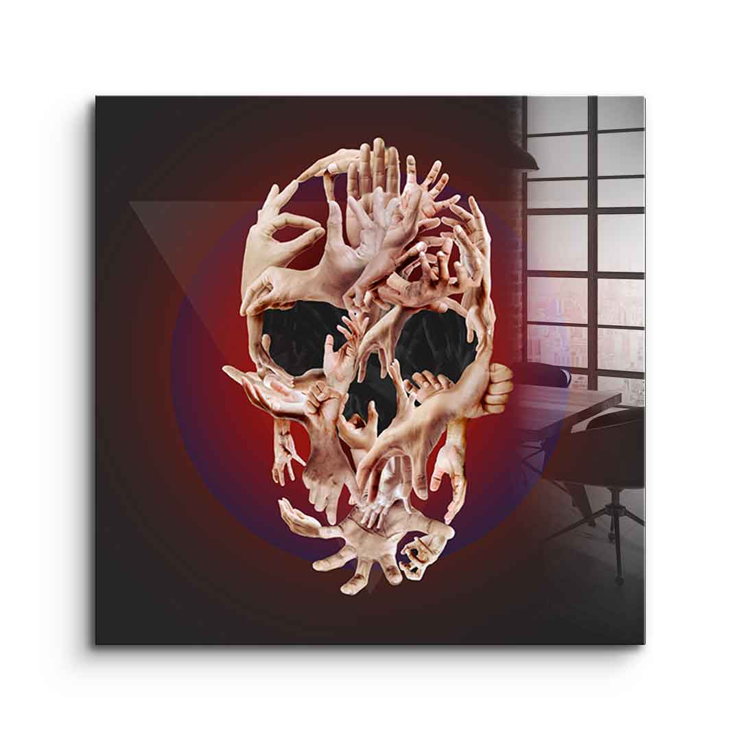 Hands Skull - Acrylglas