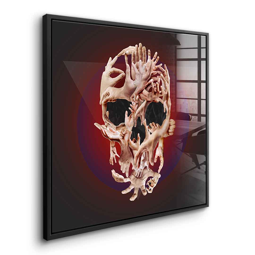 Hands Skull - Acrylglas