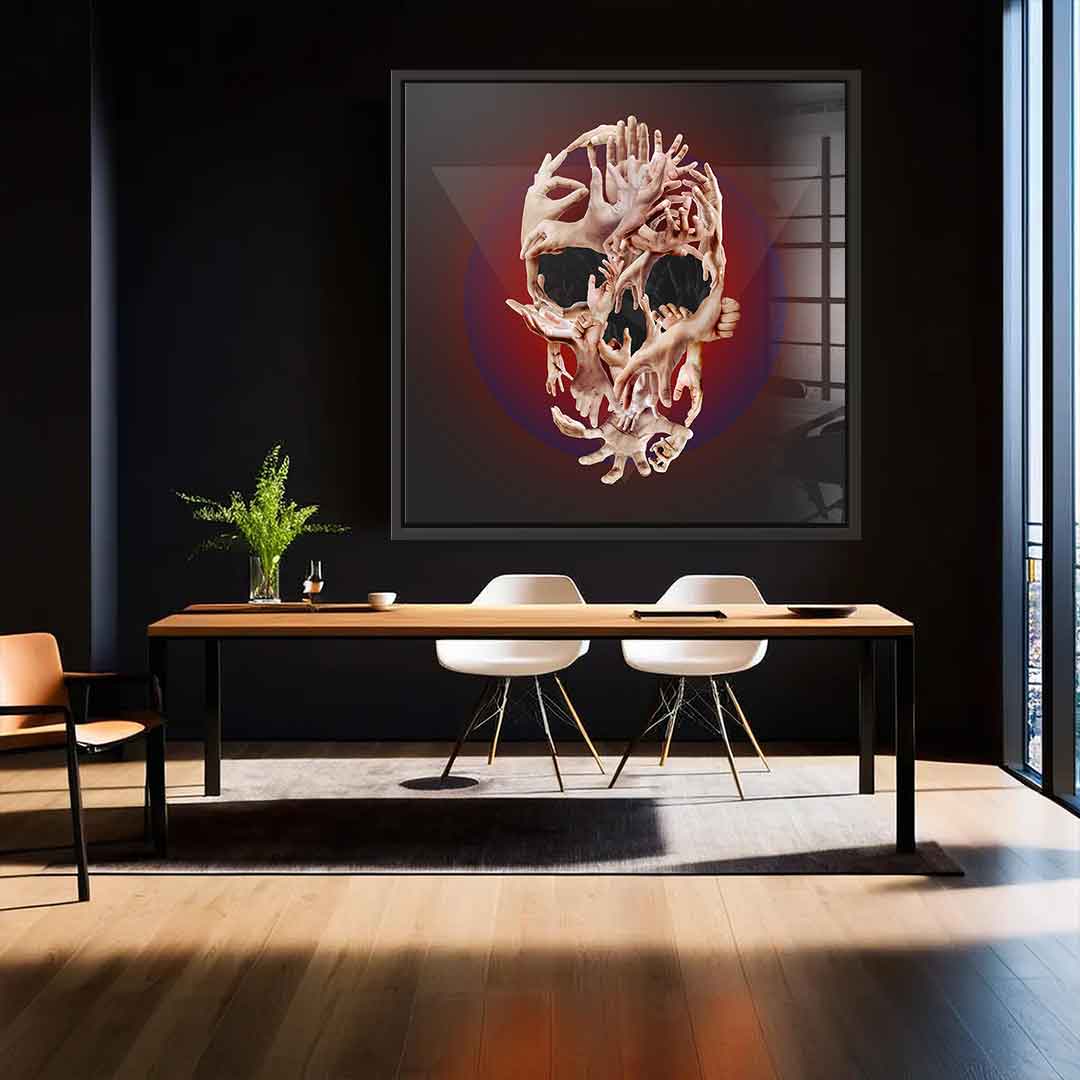 Hands Skull - Acrylglas
