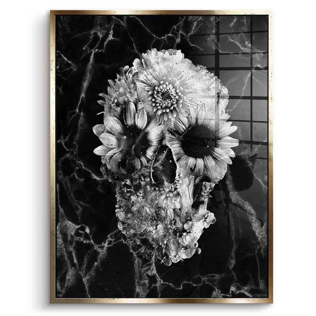Marble Floral Skull - Acrylglas
