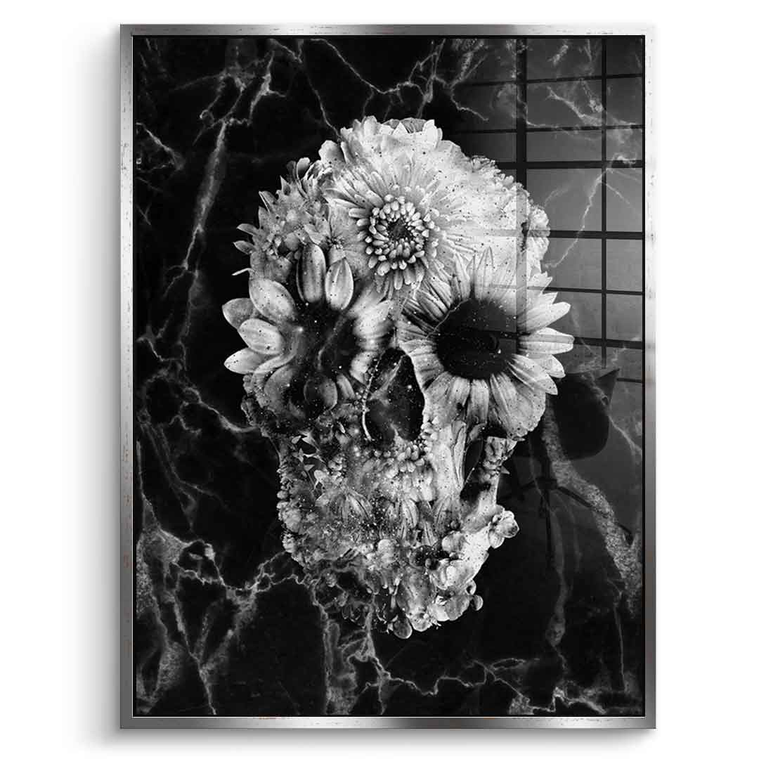 Marble Floral Skull - Acrylglas