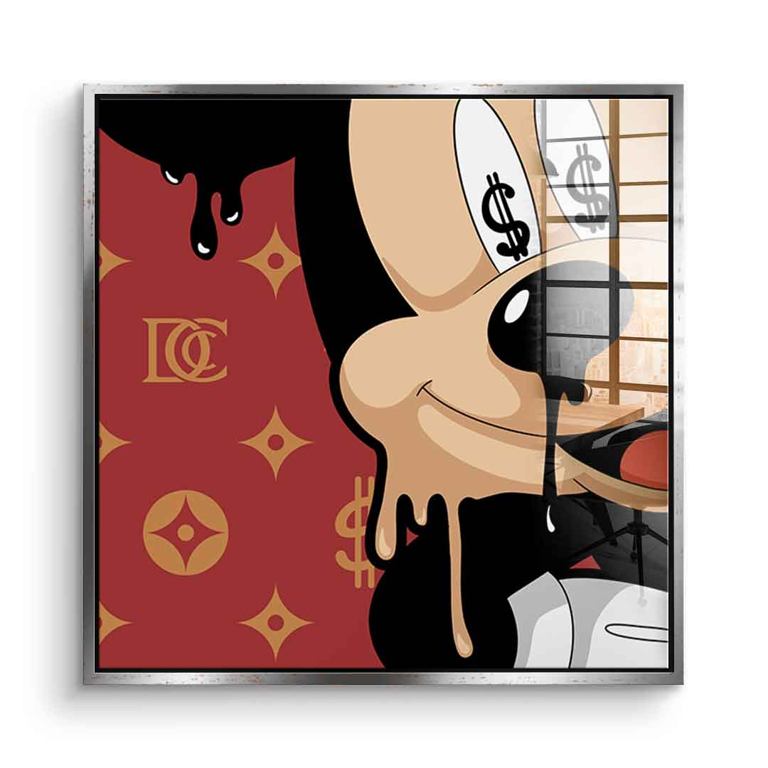 Melting Mickey - Quadrat Edition - Acrylglas