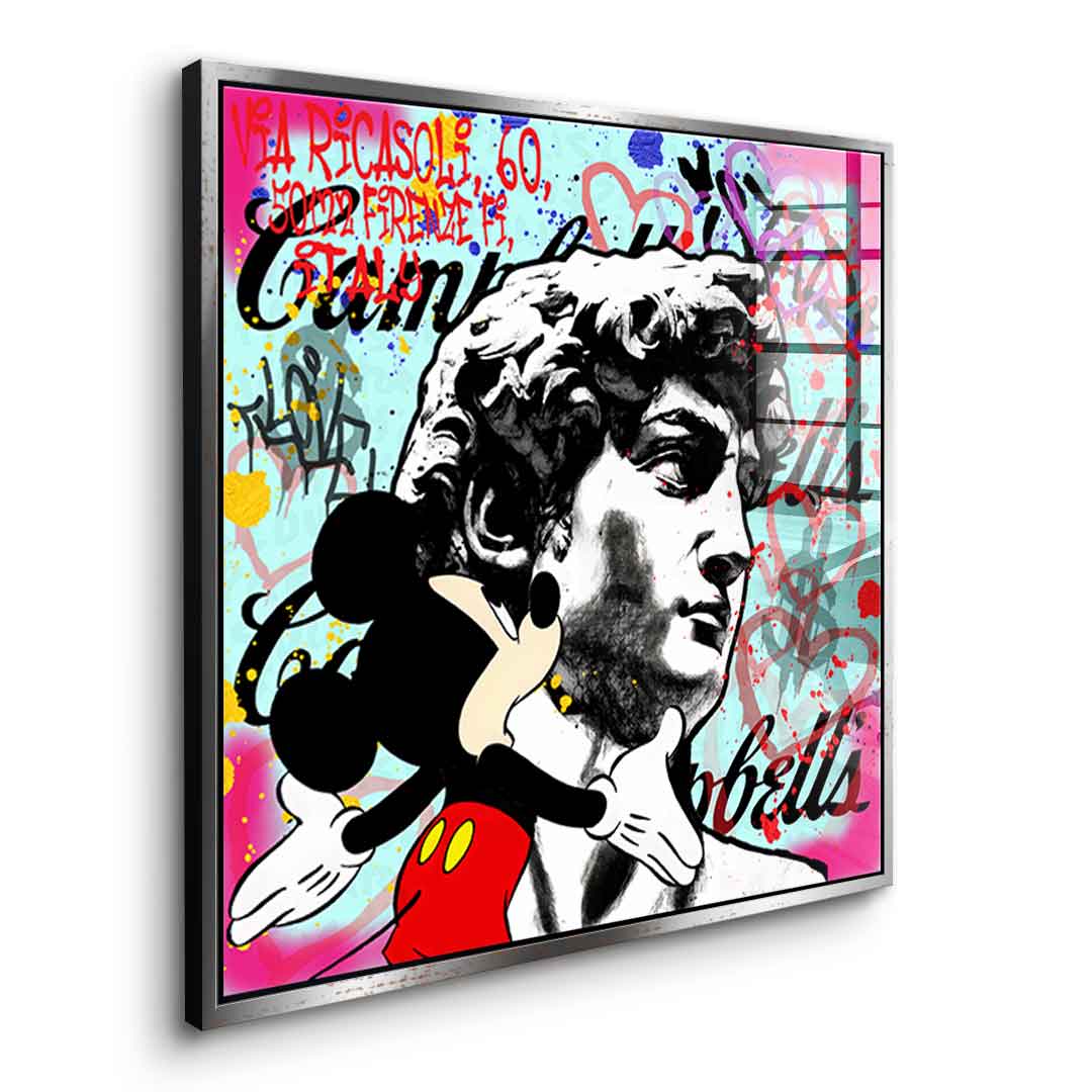 Comic Mouse & David - Acrylic glass
