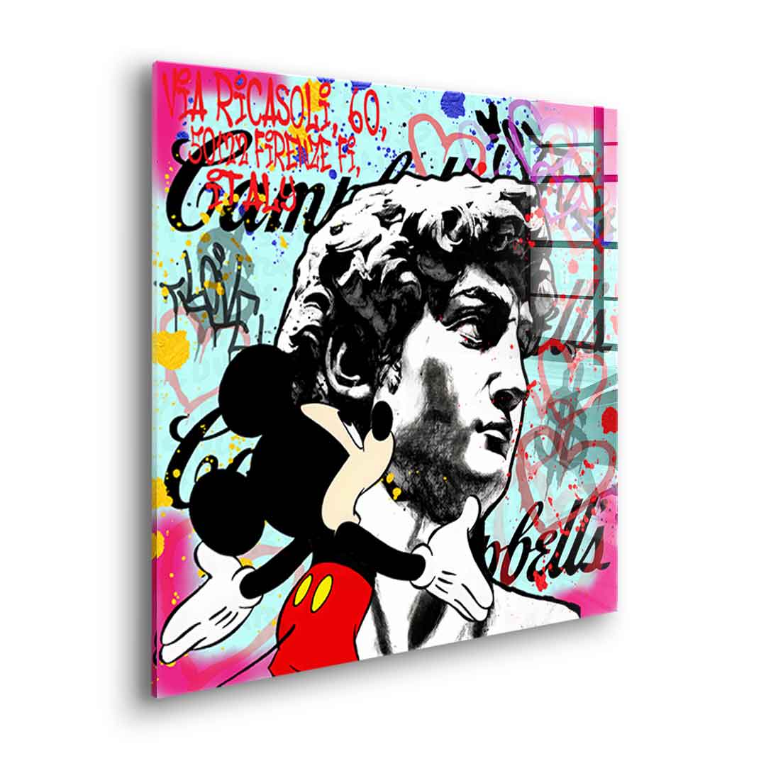 Comic Mouse & David - Acrylic glass