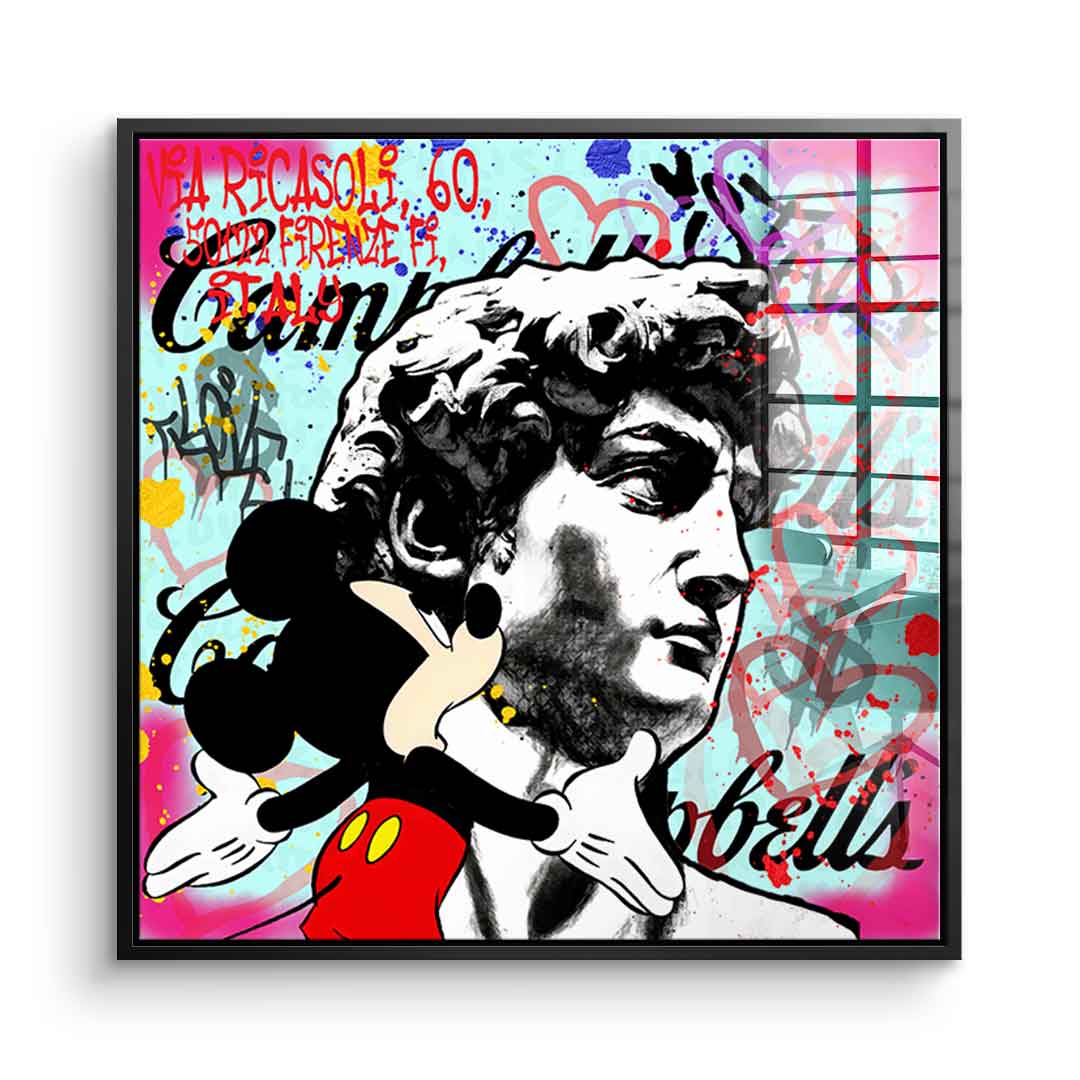 Comic Mouse & David - Acrylic glass