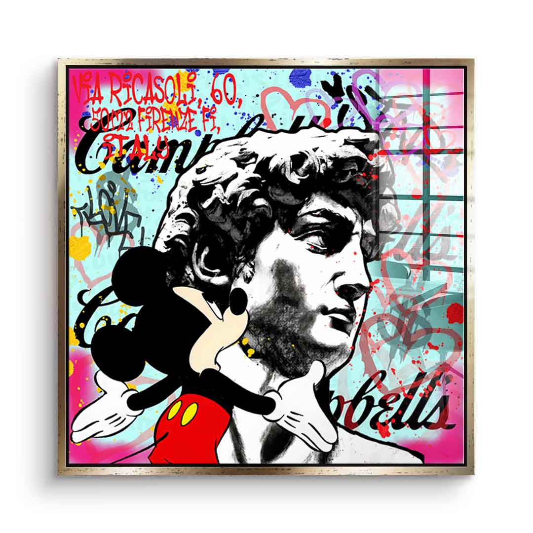 Comic Mouse & David - Acrylic glass