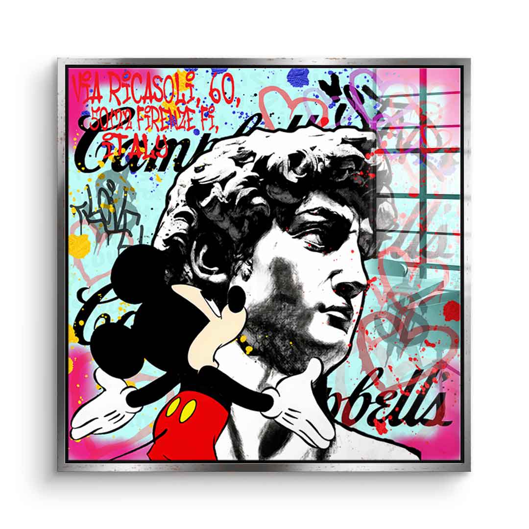 Comic Mouse & David - Acrylic glass