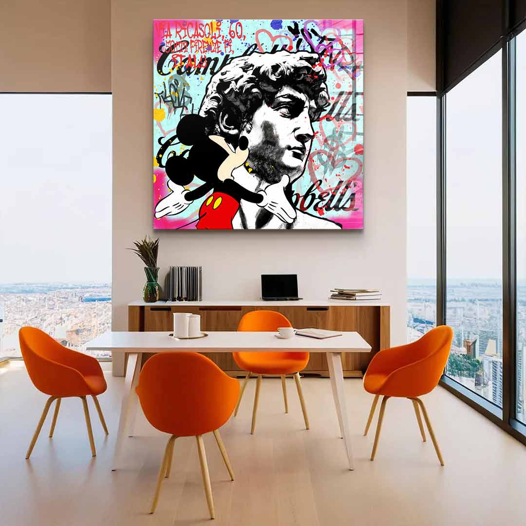 Comic Mouse & David - Acrylic glass