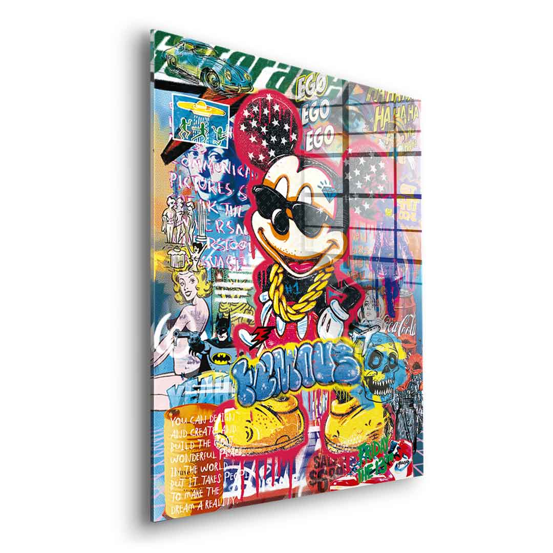 Mickey gold chain - Acrylglas