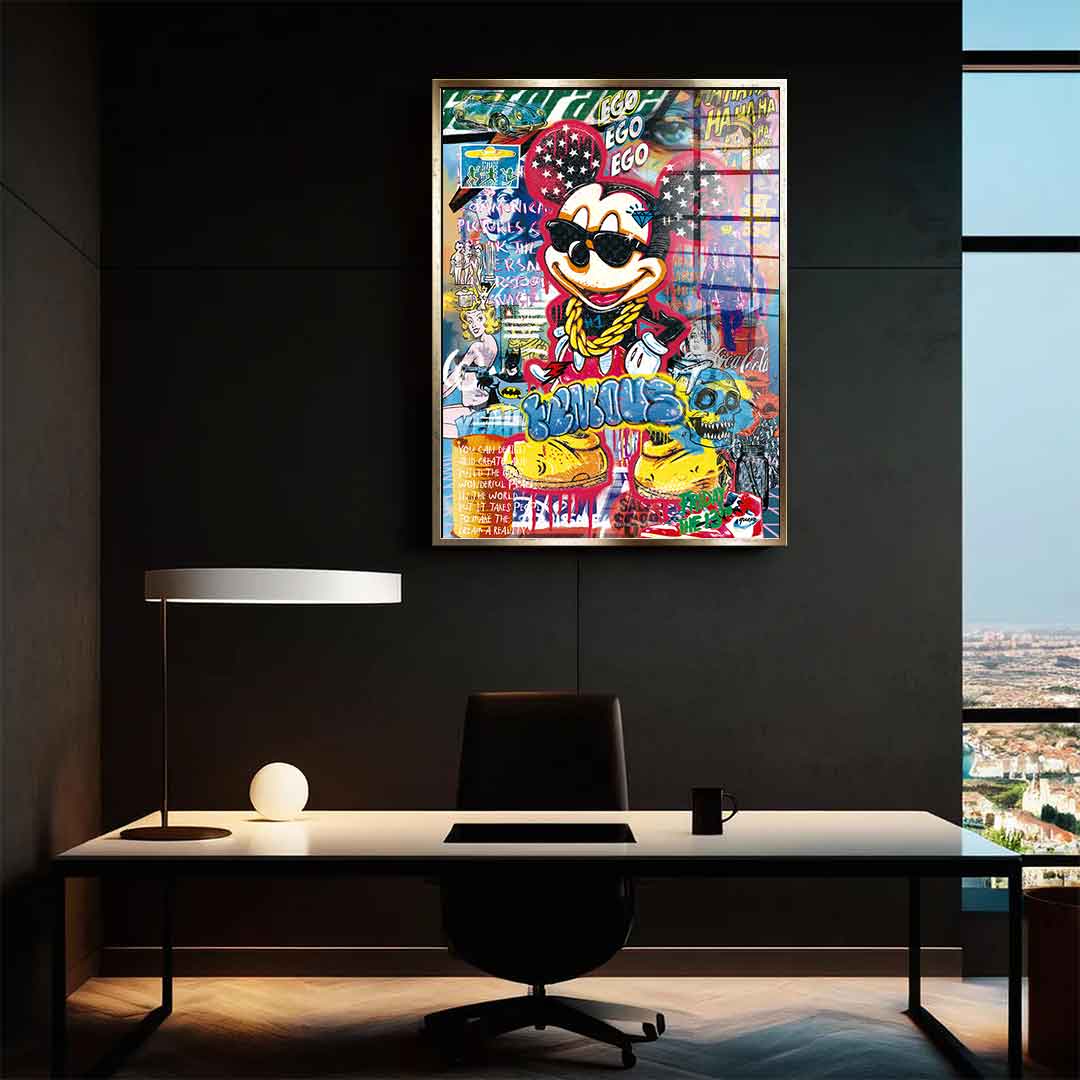 Mickey gold chain - Acrylglas