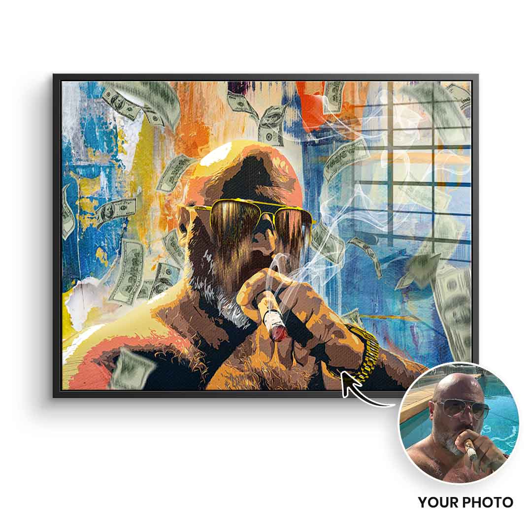 Money Rain Portrait - Acrylglas - personalisierbar