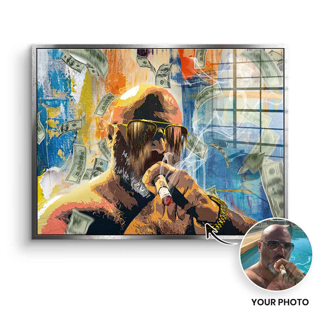 Money Rain Portrait - Acrylglas - personalisierbar
