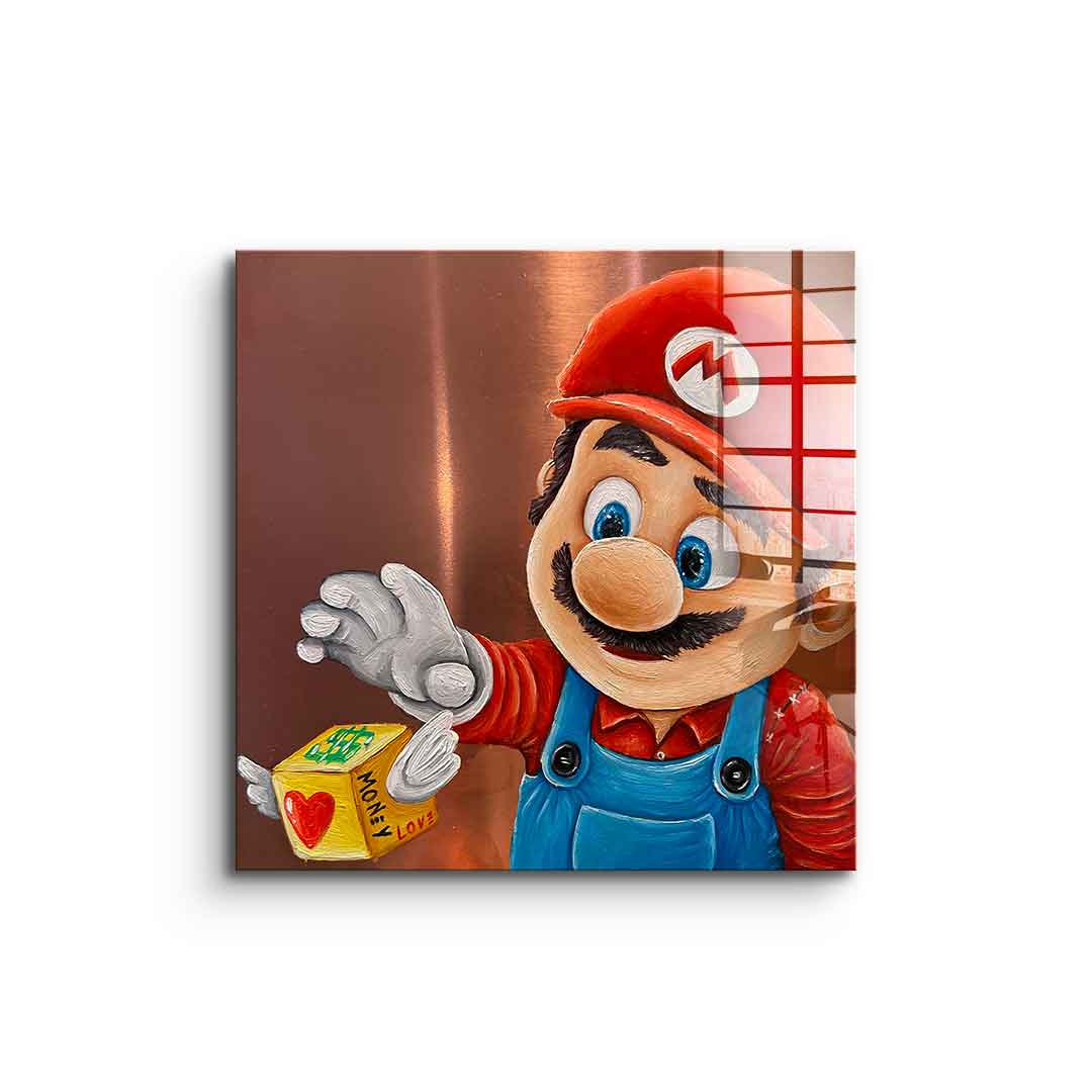 Acrylic Glass Art Money Super Mario comic cartoon character money hustle