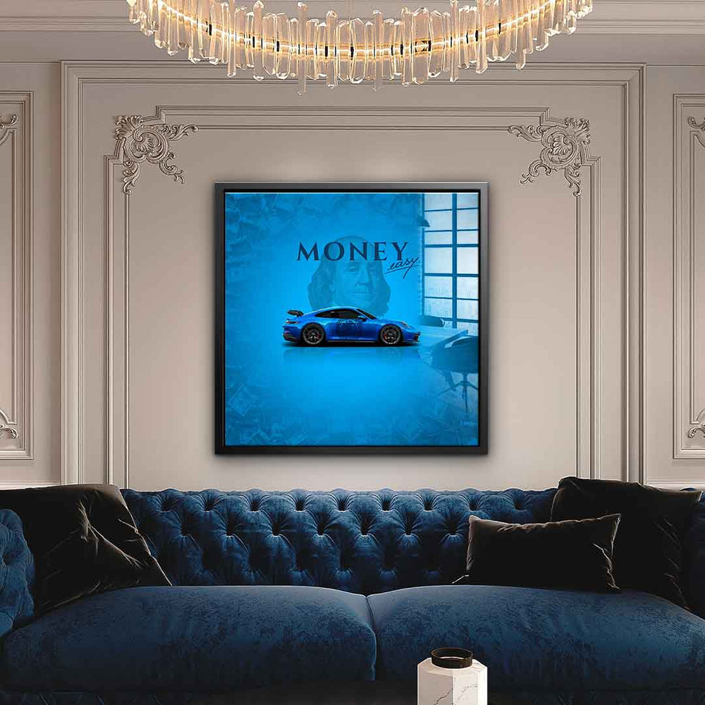 Money easy Blue Acrylglasbild – Ansicht 2