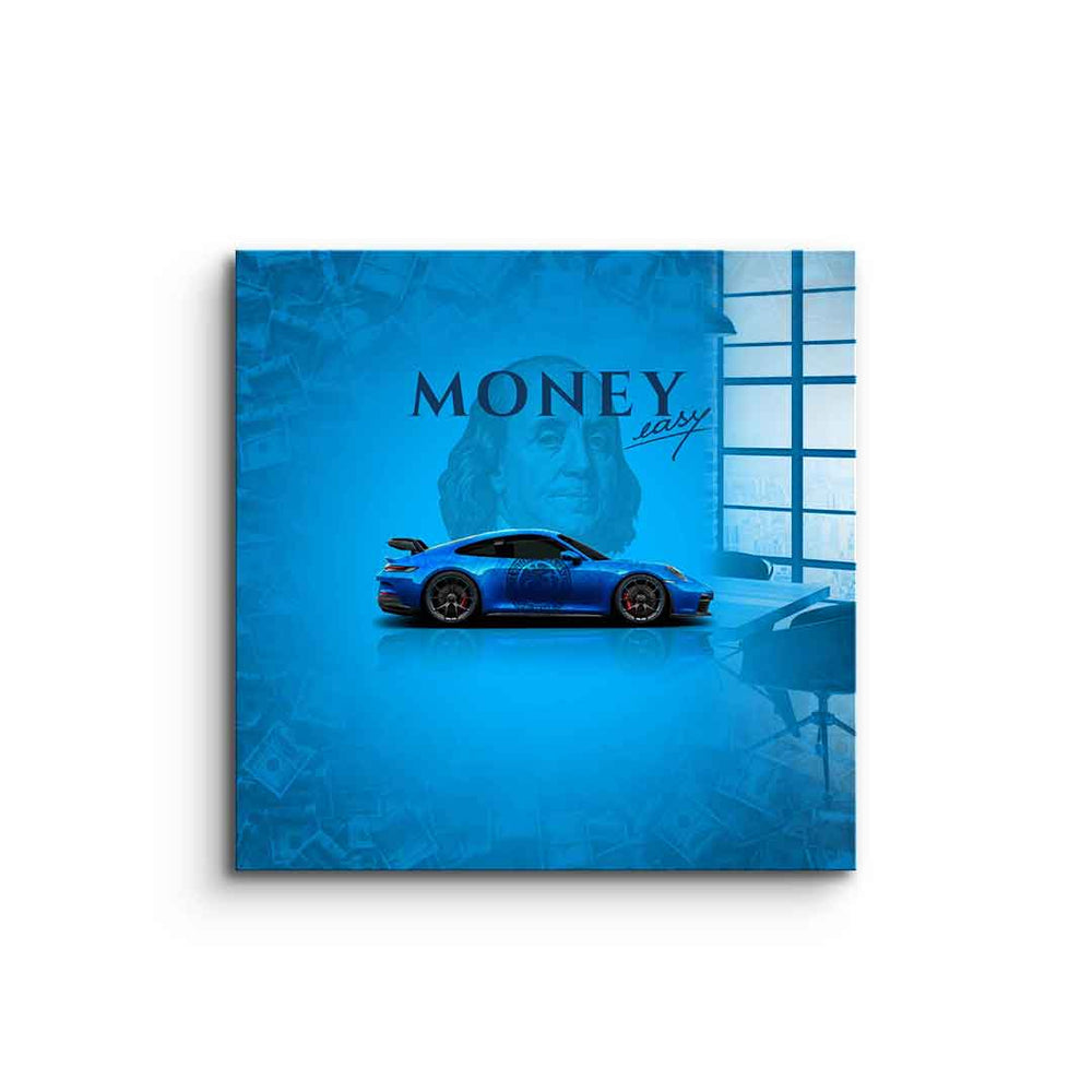 Money easy Blue als Acrylglasbild – Motivationsbild von DOTCOMCANVAS®