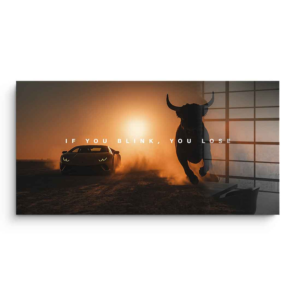No Blink ( Lambo ) als Acrylglasbild – Motivationsbild von DOTCOMCANVAS®