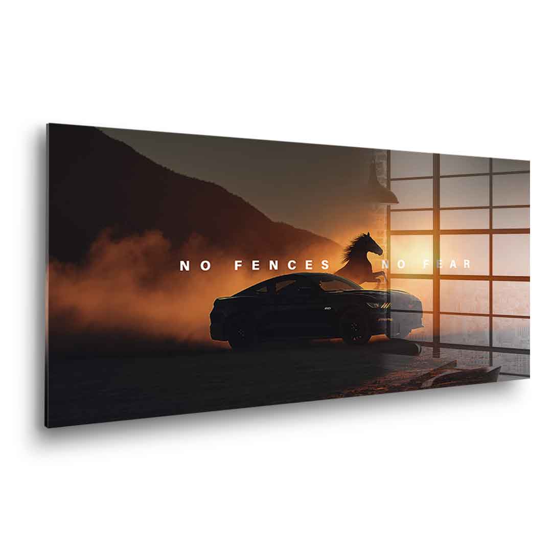 No Fences, No Fear ( Ford Mustang ) - Acrylglas