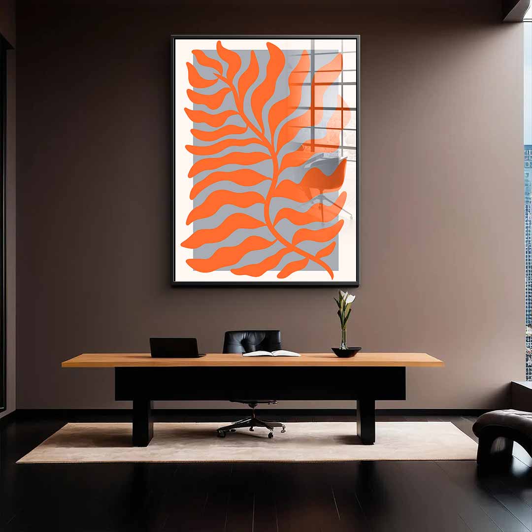 Orange Leaves - acrylic glass