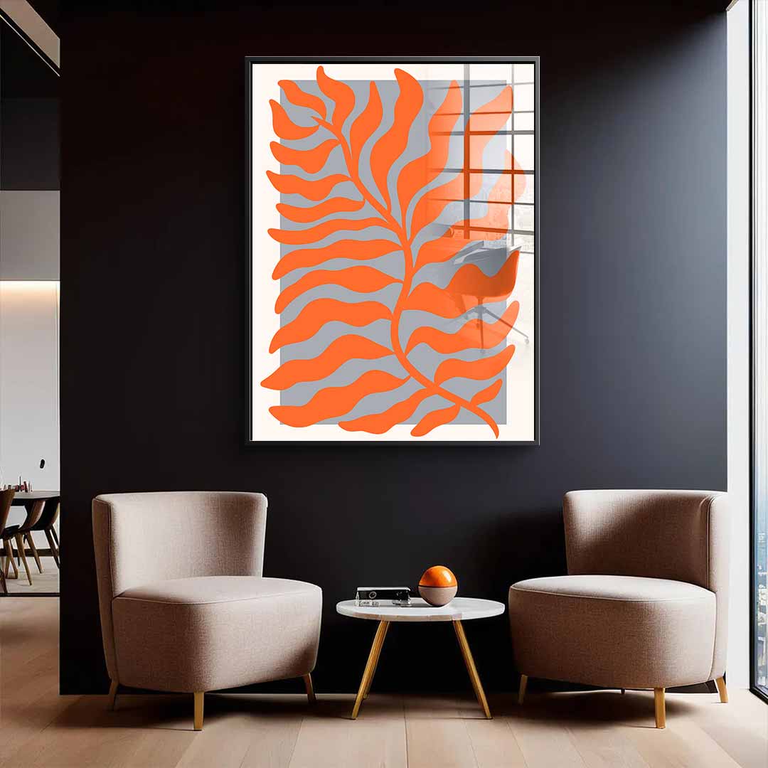 Orange Leaves - acrylic glass