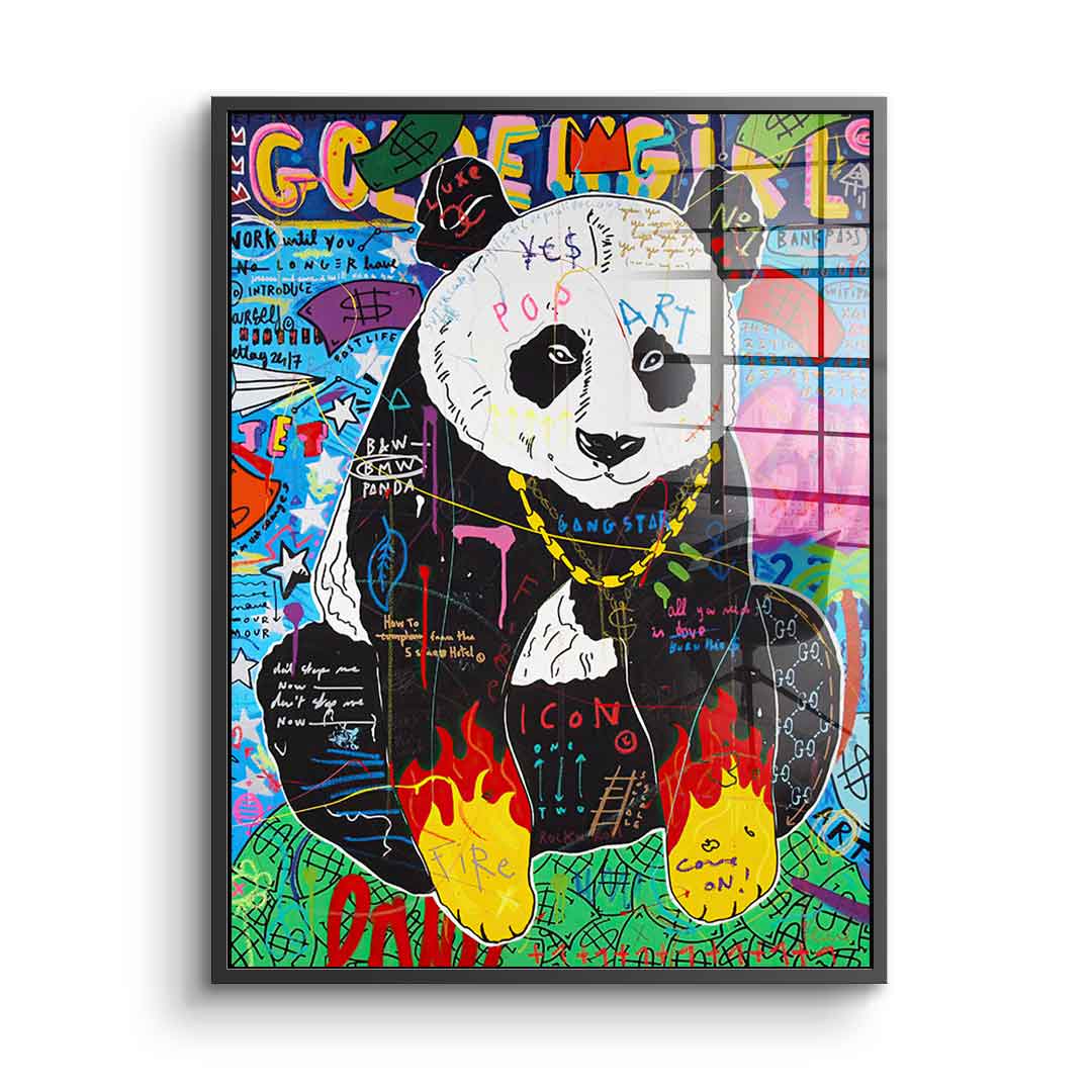 Panda Fire - Acrylglas