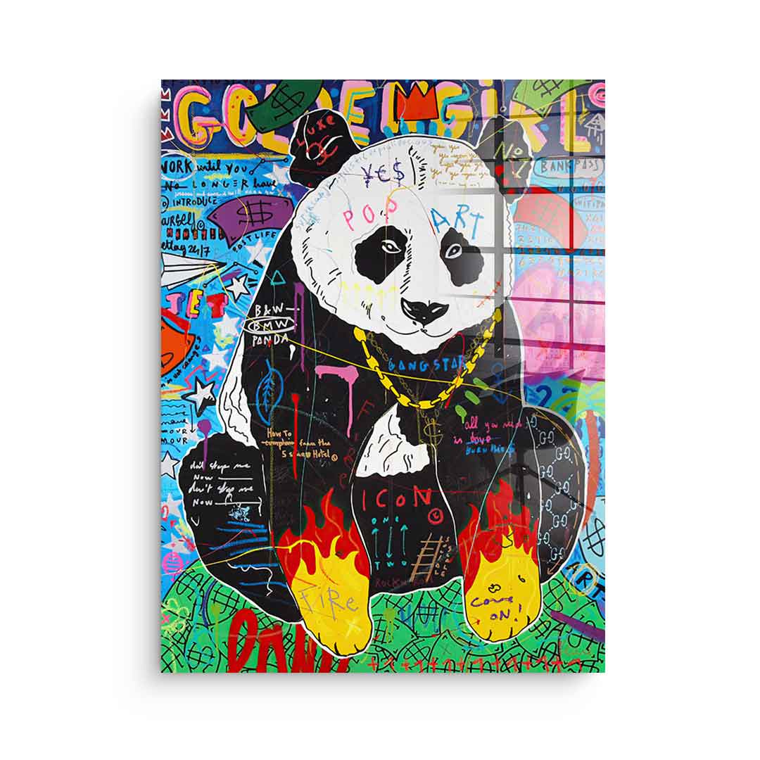 Panda Fire - Acrylglas