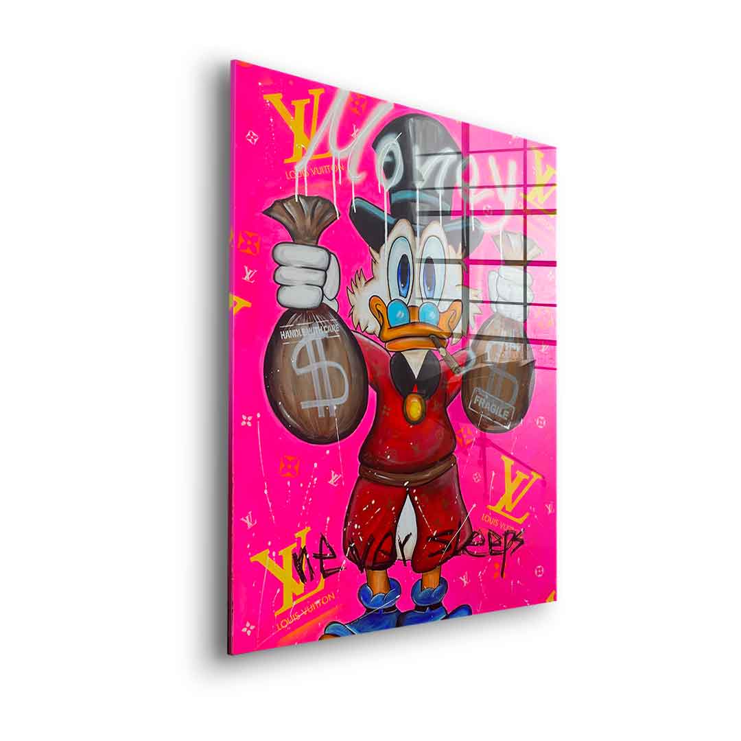 Pink Money never sleeps - Acrylglas