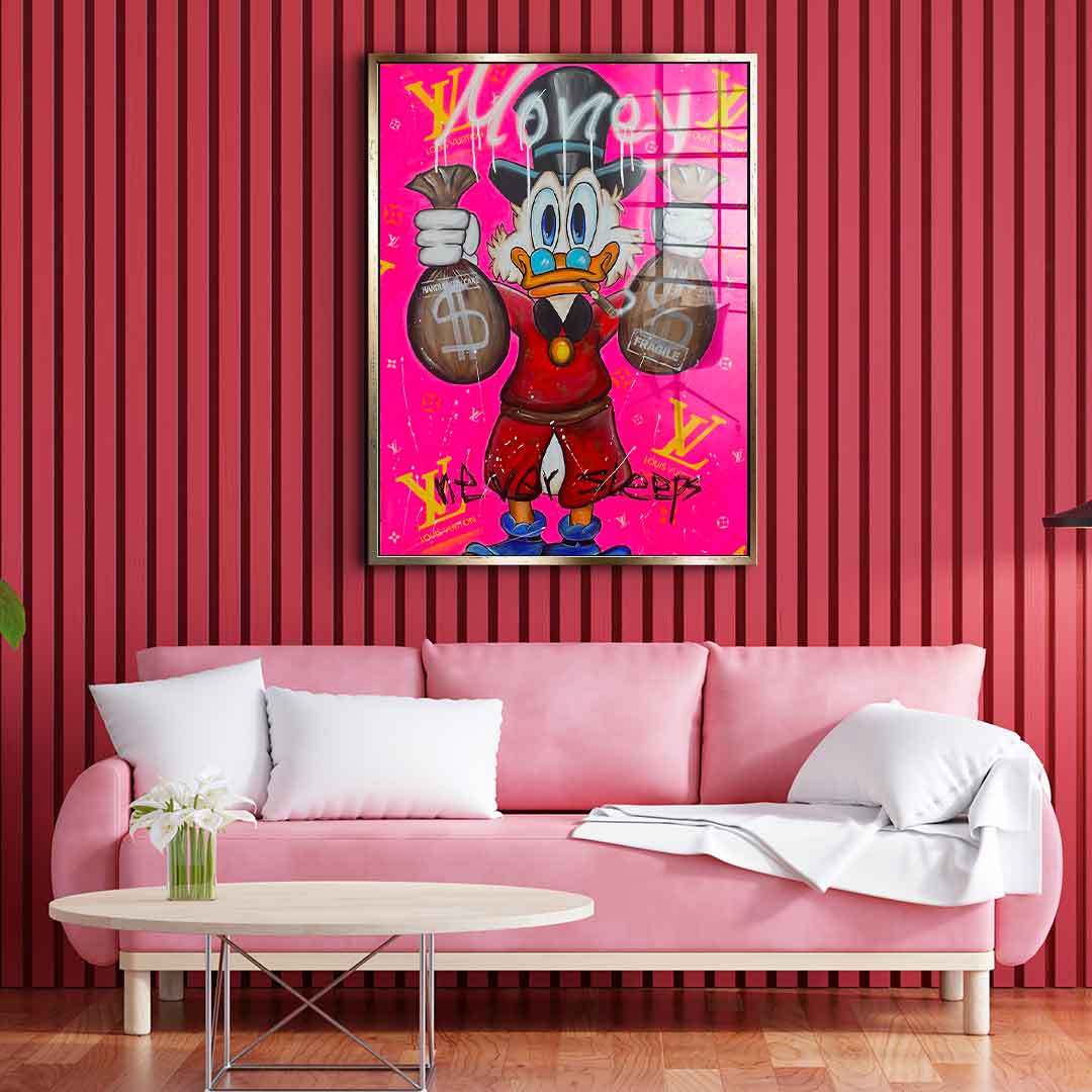 Pink Money never sleeps - Acrylglas