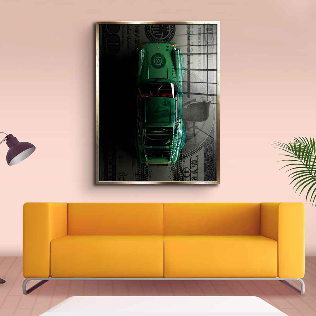 Green Dollar Car - Acrylglas