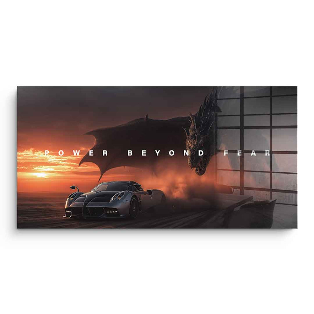 Power Beyond Fear ( Pagani ) als Acrylglasbild – Motivationsbild von DOTCOMCANVAS®