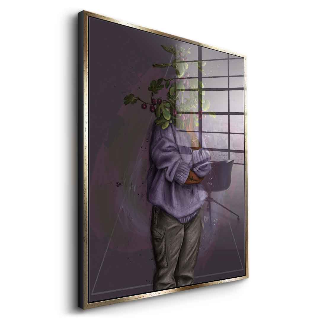 Purple Flower Head - acrylic glass