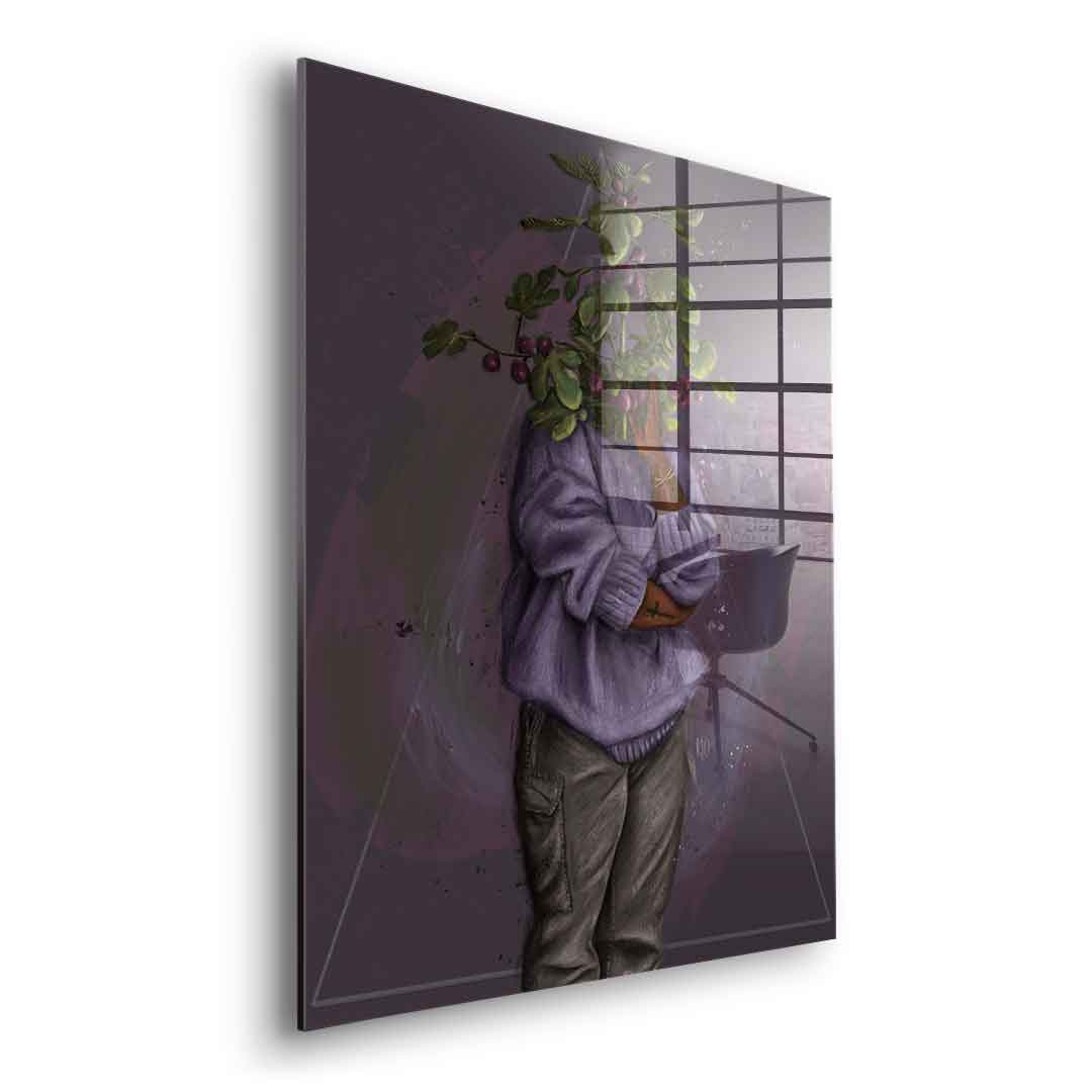Purple Flower Head - acrylic glass