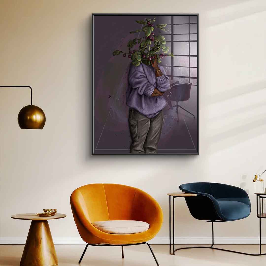 Purple Flower Head - acrylic glass