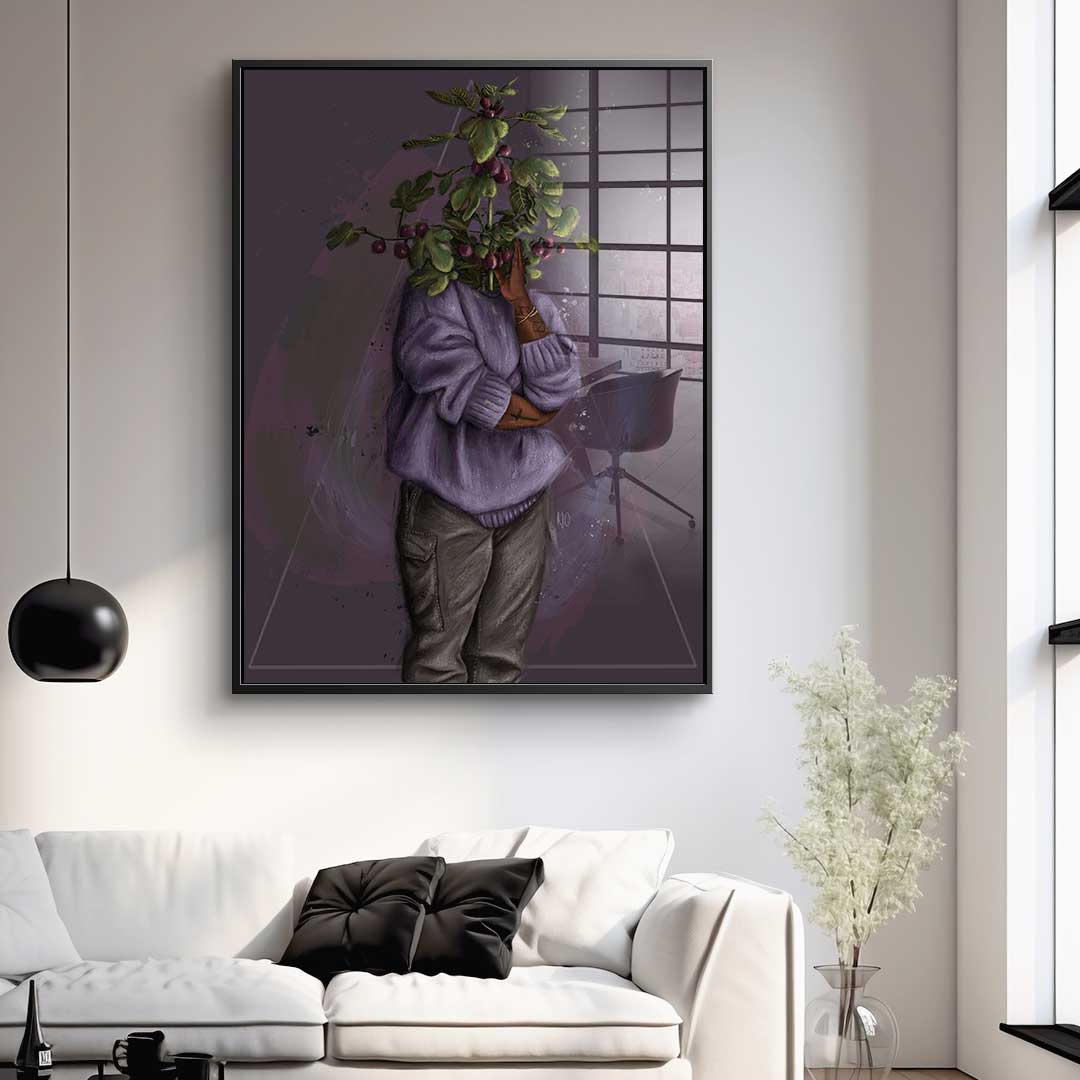Purple Flower Head - acrylic glass