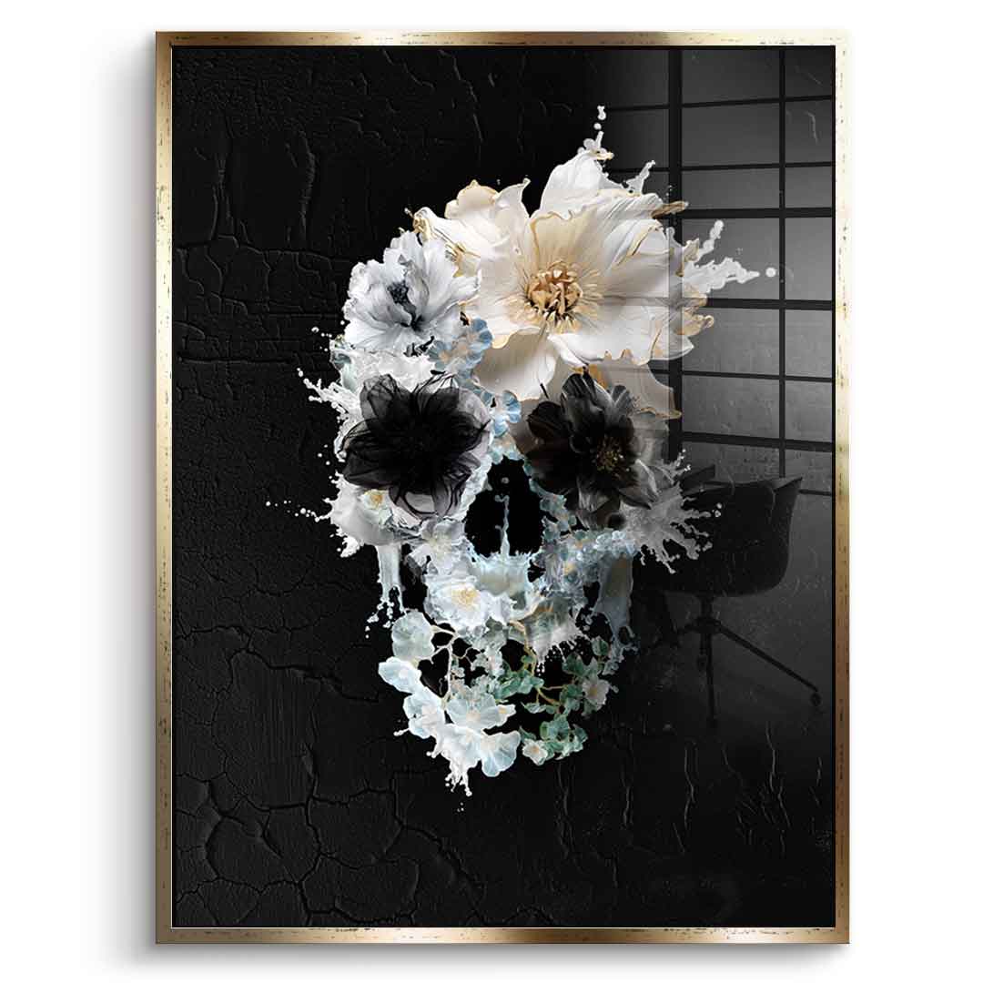 Splash Floral Skull - Acrylglas