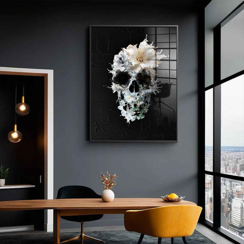 Splash Floral Skull - Acrylglas