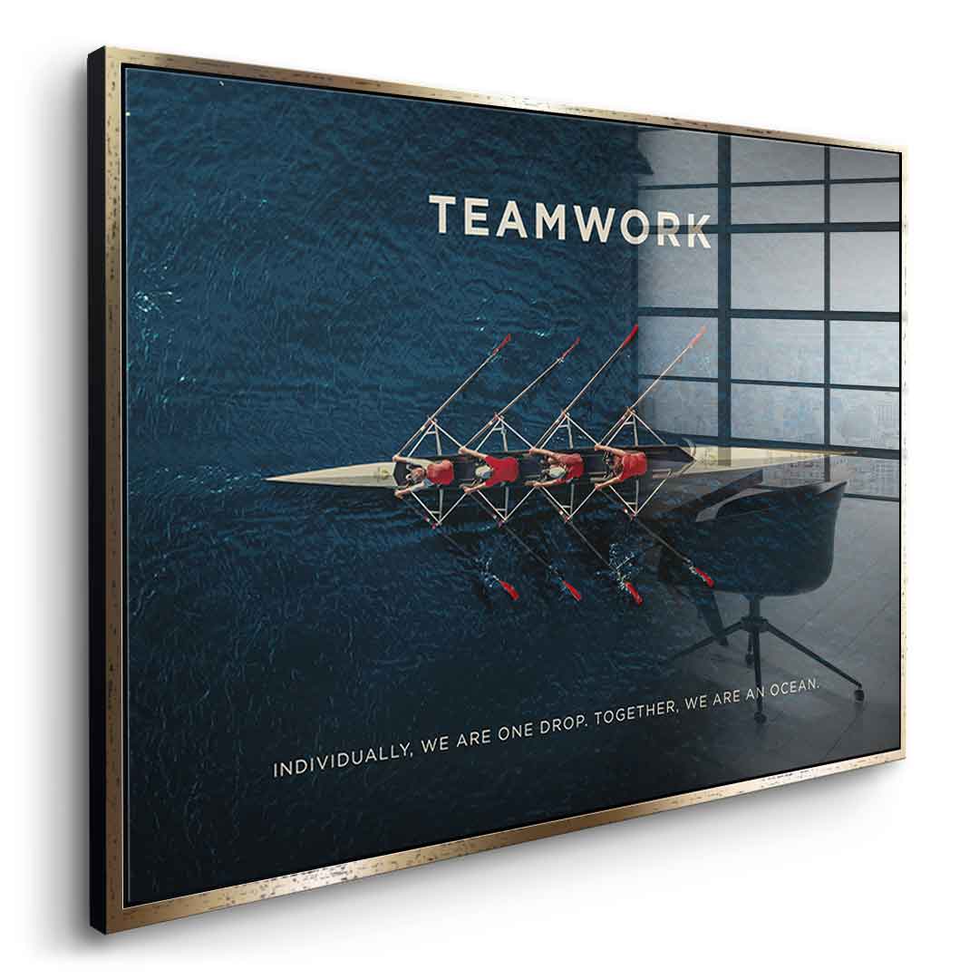 Teamwork #Rudern - Acrylglas