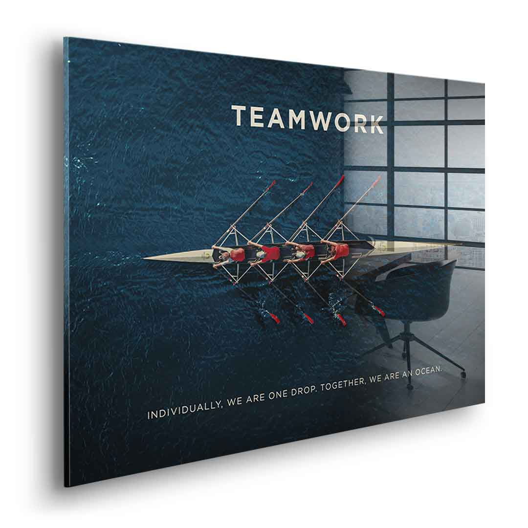 Teamwork #Rudern - Acrylglas