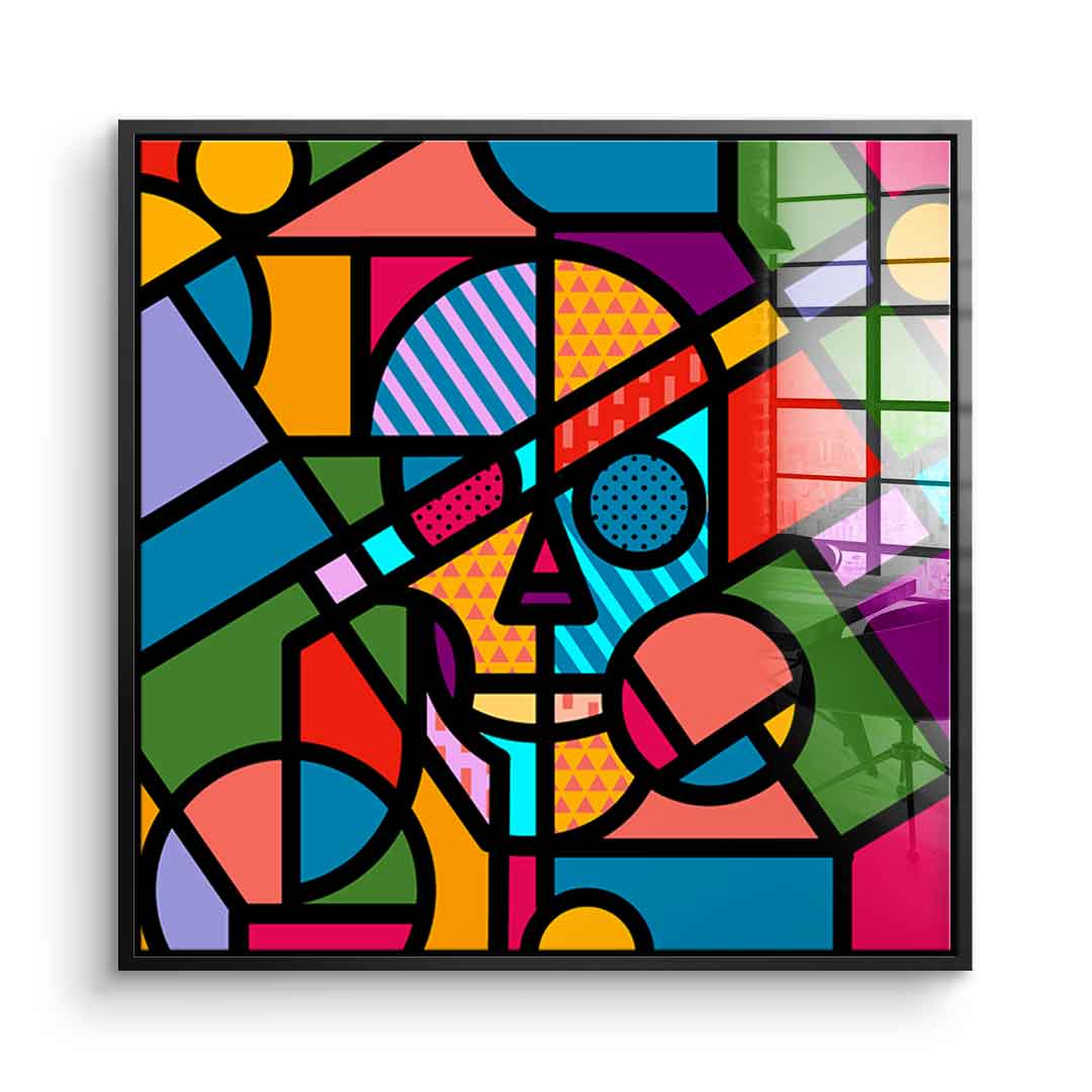 Vit Skull - Acrylglas