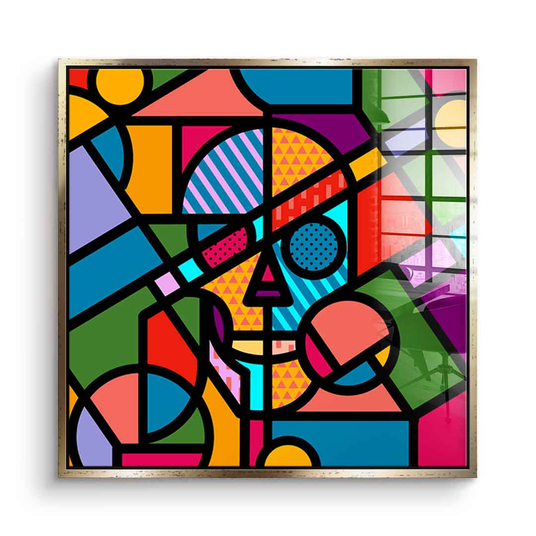 Vit Skull - Acrylglas