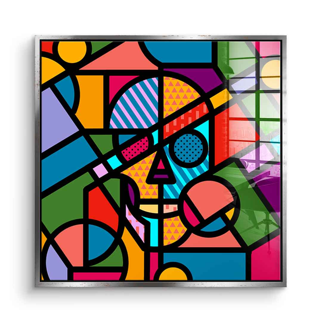 Vit Skull - Acrylglas