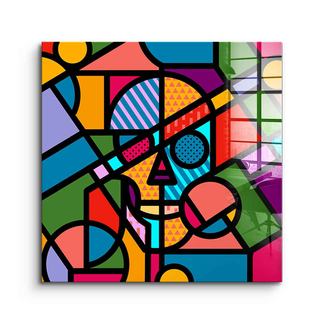 Vit Skull - Acrylglas