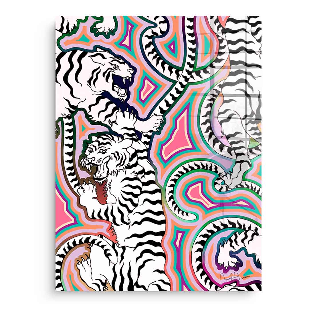White Tiger Crawl - Acrylglas