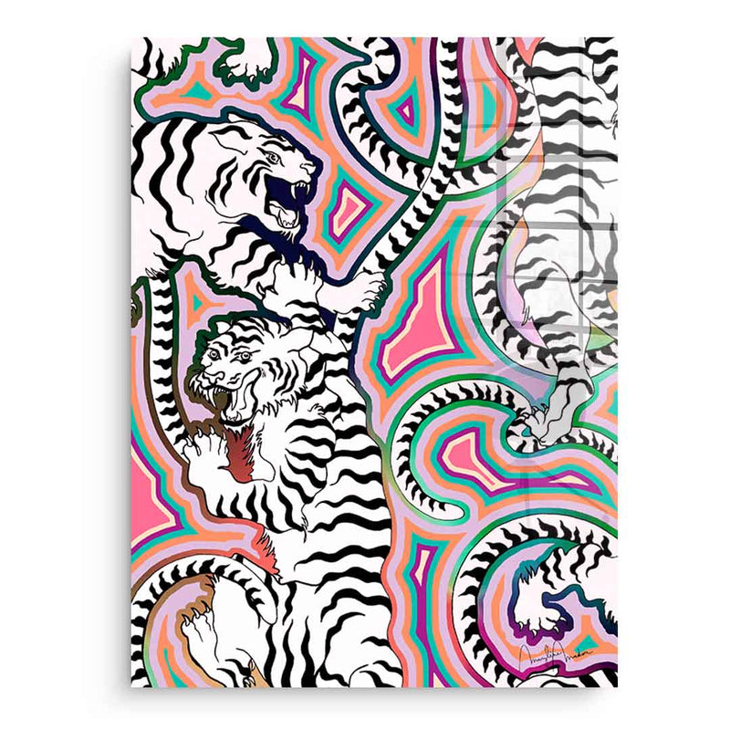 White Tiger Crawl - Acrylglas